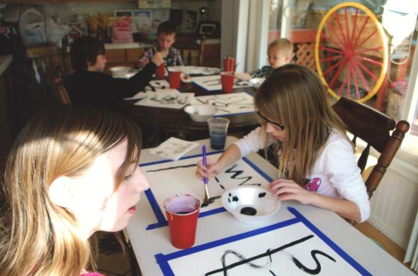 An Art Project for Kids that starts with a black line.