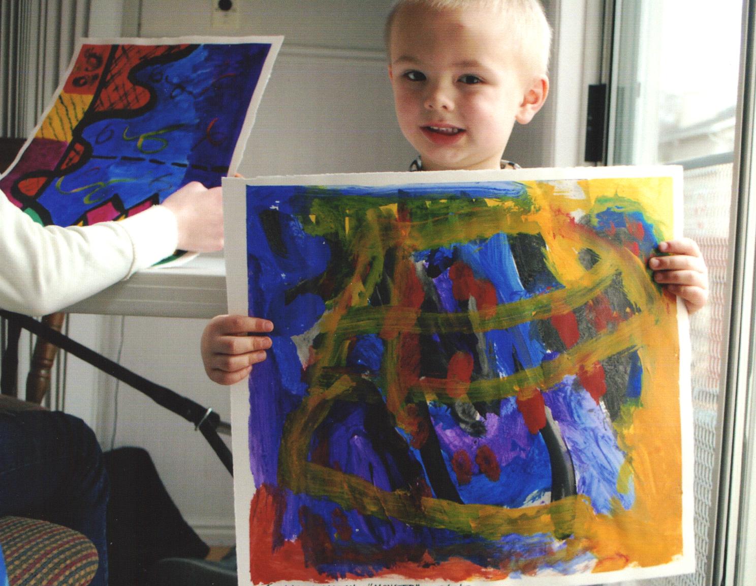 Four year old's final painting.