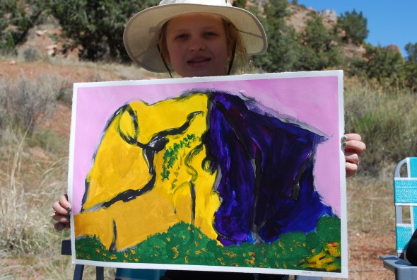 14 year old's plein aire impressions in Zion National Park.