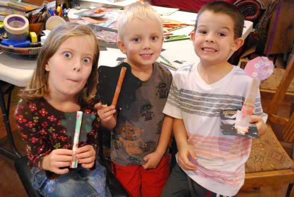 These children saw a tree trunk in their "line".