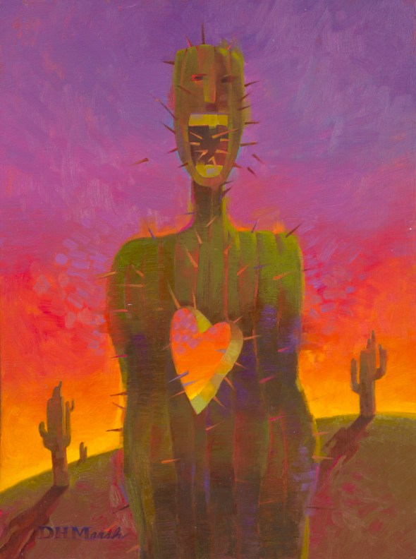 The final painting, a 9 x 12 inch oil on board. "Missing The Heart of the Conversation".