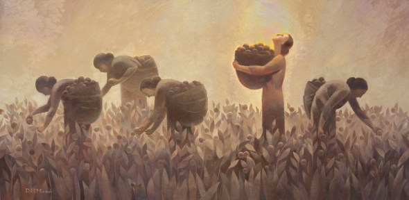 The final painting. It is 18 x 36 inches and oil on board. I believe I have opened a door to a series of similar paintings to satisfy those "strokes of ideas" that plague and bless my artistic life. 