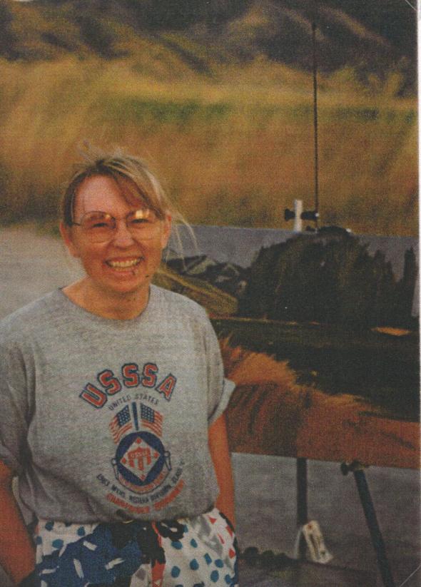 July 1991 in Logan, Utah. I have paint on my mouth. Why does it sometimes look like artists are eating their paint or making comments like, "that color looks good enough to eat"...? (Actually, we DON'T eat our paint, very toxic, but we do get messy.)